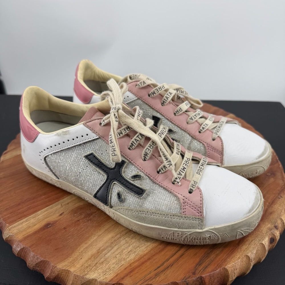 PREMIATA Steven-d 5969 lace up sneakers Bianco/rosa‎ 39 US 9 white pink